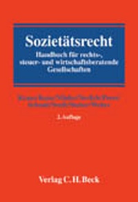 Enlarge image Cover: Sozietätsrecht - C.H.BECK