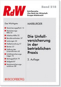 Abbildung von: Die Unfallversicherung in der betrieblichen Praxis - Boorberg