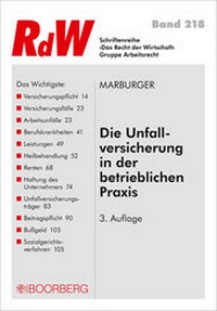 Abbildung von: Die Unfallversicherung in der betrieblichen Praxis - Boorberg