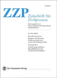 Abbildung von: ZZP - Zeitschrift für Zivilprozess - Carl Heymanns Verlag