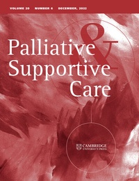 Abbildung von: Palliative & Supportive Care - Cambridge University Press