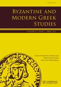 Bild: Byzantine and Modern Greek Studies - Cambridge University Press
