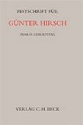 Cover: Festschrift f&uuml;r G&uuml;nther Hirsch - C.H.BECK