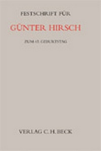 Enlarge image Cover: Festschrift für Günther Hirsch - C.H.BECK