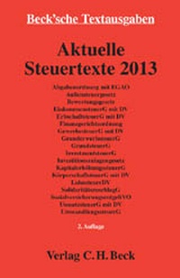 Abbildung von: Aktuelle Steuertexte 2013 - C.H.BECK
