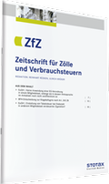 Abbildung von: ZfZ - Zeitschrift für Zölle und Verbrauchssteuern - Stollfuß