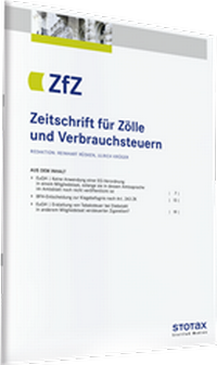 Abbildung von: ZfZ - Zeitschrift für Zölle und Verbrauchssteuern - Stollfuß