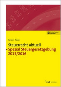 Abbildung von: Steuerrecht aktuell Spezial Steuergesetzgebung 2015/2016 - NWB