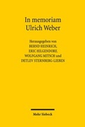 Cover: In memoriam Ulrich Weber - Mohr Siebeck