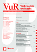 Abbildung von: VuR - Verbraucher und Recht - Nomos