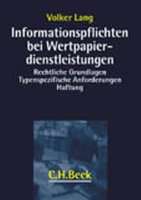 Abbildung von: Informationspflichten bei Wertpapierdienstleistungen - C.H.BECK