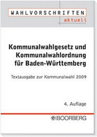 Bild: Kommunalwahlgesetz und Kommunalwahlordnung für Baden-Württemberg - Boorberg