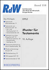 Abbildung von: Muster für Testamente - Boorberg