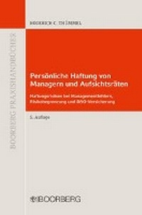 Abbildung von: Persönliche Haftung von Managern und Aufsichtsräten - Boorberg