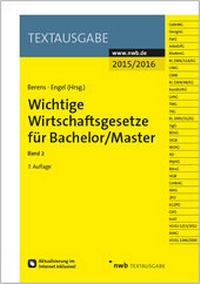 Abbildung von: Wichtige Wirtschaftsgesetze für Bachelor/Master, Band 2 - NWB