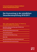 Cover: Der Kurzvortrag in der m&uuml;ndlichen Steuerberaterpr&uuml;fung 2016/2017 - HDS
