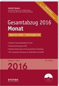Abbildung von: Tabelle, Gesamtabzug 2016 Monat - Sonderausgabe Juli - Stollfuß