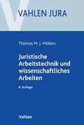 Cover: Juristische Arbeitstechnik und wissenschaftliches Arbeiten - Vahlen