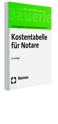 Abbildung von: Kostentabelle für Notare - Nomos