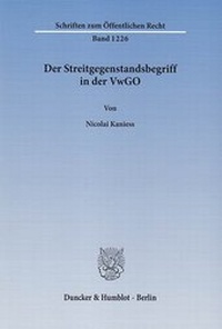 Abbildung von: Der Streitgegenstandsbegriff in der VwGO - Duncker & Humblot