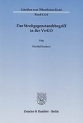 Cover: Der Streitgegenstandsbegriff in der VwGO - Duncker & Humblot