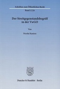 Abbildung von: Der Streitgegenstandsbegriff in der VwGO - Duncker & Humblot