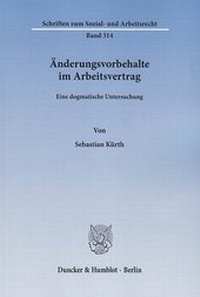 Abbildung von: Änderungsvorbehalte im Arbeitsvertrag - Duncker & Humblot