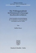 Cover: Der Pr&uuml;fungsma&szlig;stab im Kommunalverfassungsbeschwerdeverfahren - Duncker & Humblot