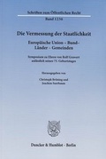 Cover: Die Vermessung der Staatlichkeit - Duncker & Humblot