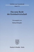 Bild: Das neue Recht der Kreislaufwirtschaft - Duncker & Humblot