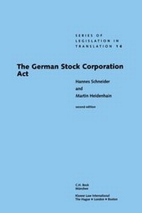 Abbildung von: The German Stock Corporation Act - Kluwer Law International