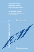 Cover: Division of Powers in European Union Law - Kluwer Law International