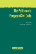 Cover: The Politics of a European Civil Code - Kluwer Law International