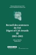 Abbildung von: Digest of CAS Awards III 2001-2003 - Kluwer Law International