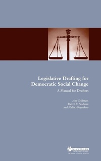 Enlarge image Cover: Legislative Drafting for Democratic Social Change - Kluwer Law International