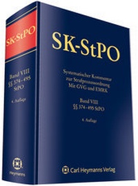 Bild vergrößern Bild: SK-StPO: Systematischer Kommentar zur Strafprozessordnung - Carl Heymanns Verlag
