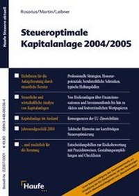 Abbildung von: Steueroptimale Kapitalanlage 2004/2005 - Haufe-Lexware