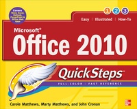 Enlarge image Cover: Microsoft Office 2010 QuickSteps - Osborne/McGraw-Hill