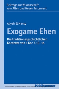 Abbildung von: Exogame Ehen - Kohlhammer