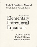 Cover: Student Solutions Manual for Elementary Differential Equations - Pearson