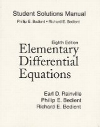 Enlarge image Cover: Student Solutions Manual for Elementary Differential Equations - Pearson