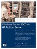 Cover: Windows Server 2003 on HP ProLiant Servers - Prentice Hall