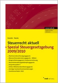 Enlarge image Cover: Steuerrecht aktuell Spezial Steuergesetzgebung 2009/10 - NWB