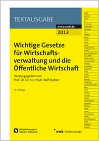Abbildung von: Wichtige Gesetze für Wirtschaftsverwaltung und die Öffentliche Wirtschaft - NWB