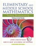 Cover: Texas Edition of Elementary and Middle School Mathematics - Pearson