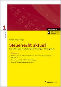 Enlarge image Cover: Steuerrecht aktuell 1/2012 - NWB