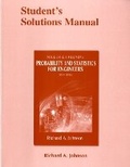 Cover: Student Solutions Manual for Miller & Freund's Probability and Statistics for Engineers - Pearson