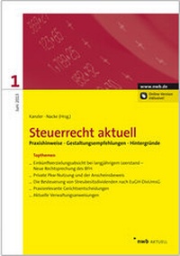 Abbildung von: Steuerrecht aktuell 1/2013 - NWB