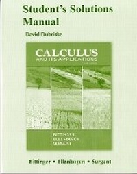 Enlarge image Cover: Student Solutions Manual for Calculus and Its Applications - Pearson