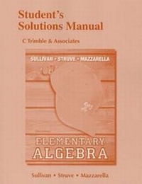 Abbildung von: Student's Solutions Manual for Elementary Algebra - Pearson